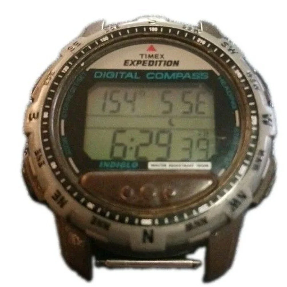 Timex Expedition Digital Compass Indiglo 820 New Band New Battery